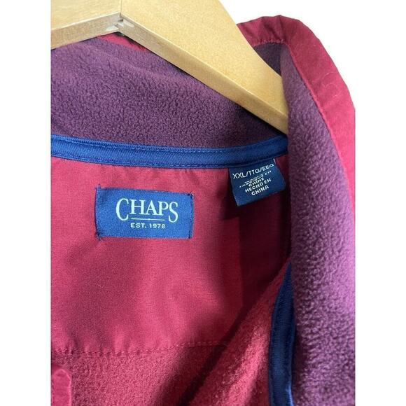 Chaps Ralph Lauren Fleece Vest Mens Size XXL Red Zip Up with Pockets - Picture 8 of 8